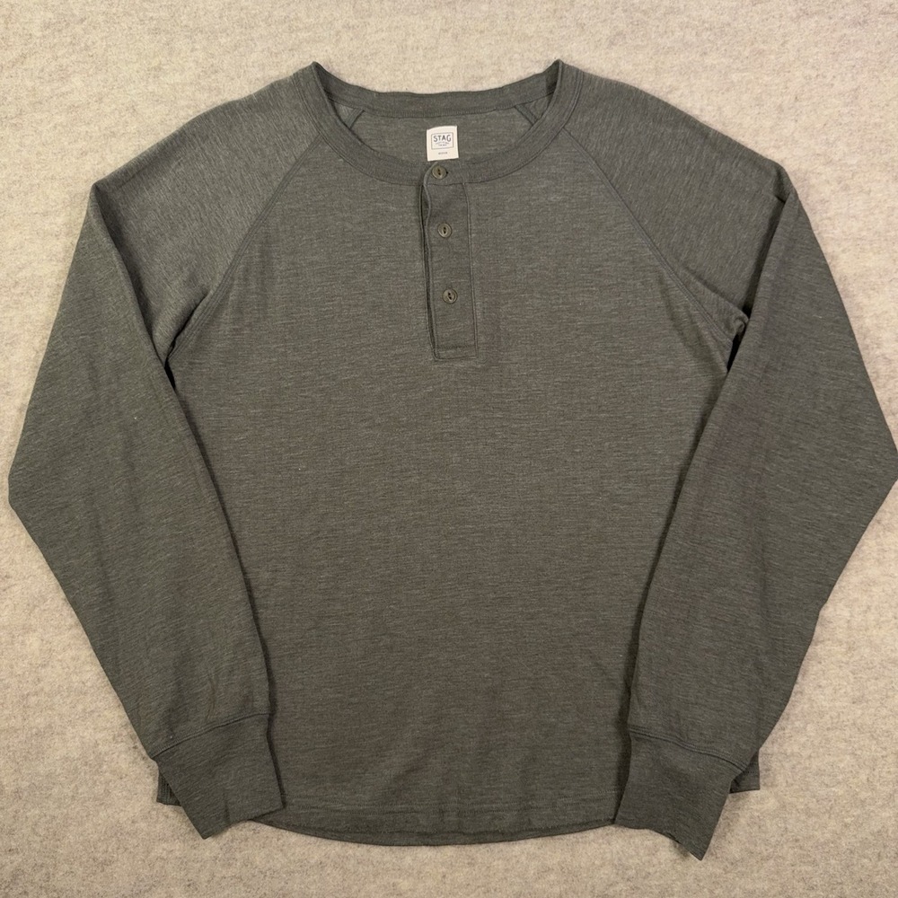 STAG Provision The Regulation Henley Olive Heather Mens Medium Huckberry thermal